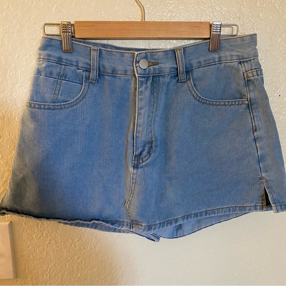 Blue Denim Mini Skort